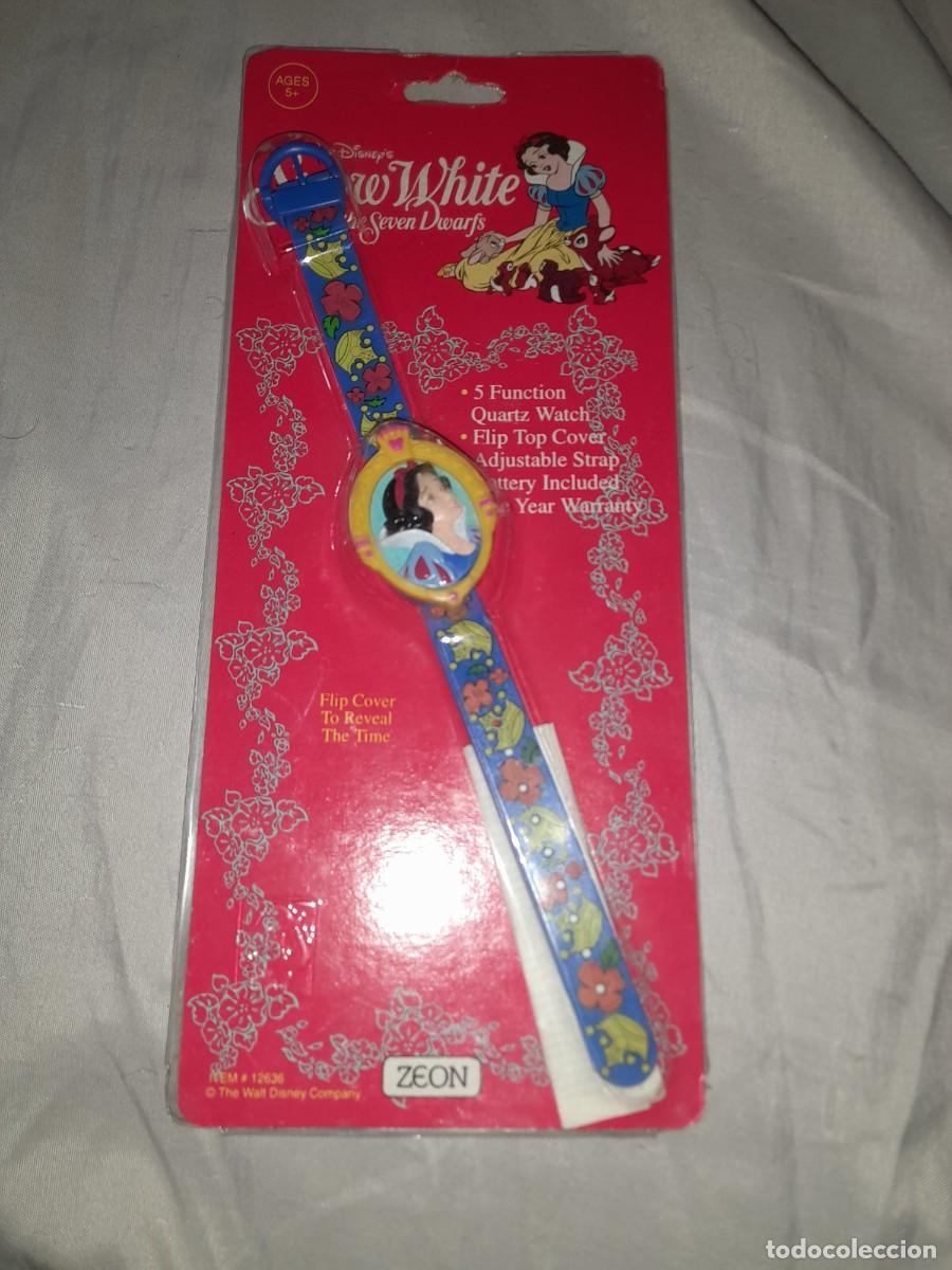 Coleccionismo: antiguo reloj de blancanieve y los 7 enanitos walt disney marca zeon a&ntilde;o 1990,no usado