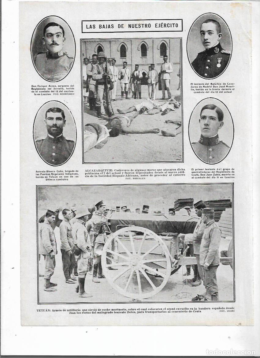 Sammelleidenschaft Papier: A&Ntilde;O 1913 RECORTE PRENSA GUERRA RIF TETUAN ARMAS ARTILLERIA ALCAZARQUIVIR CADAVERES ATAQUE POBLACION