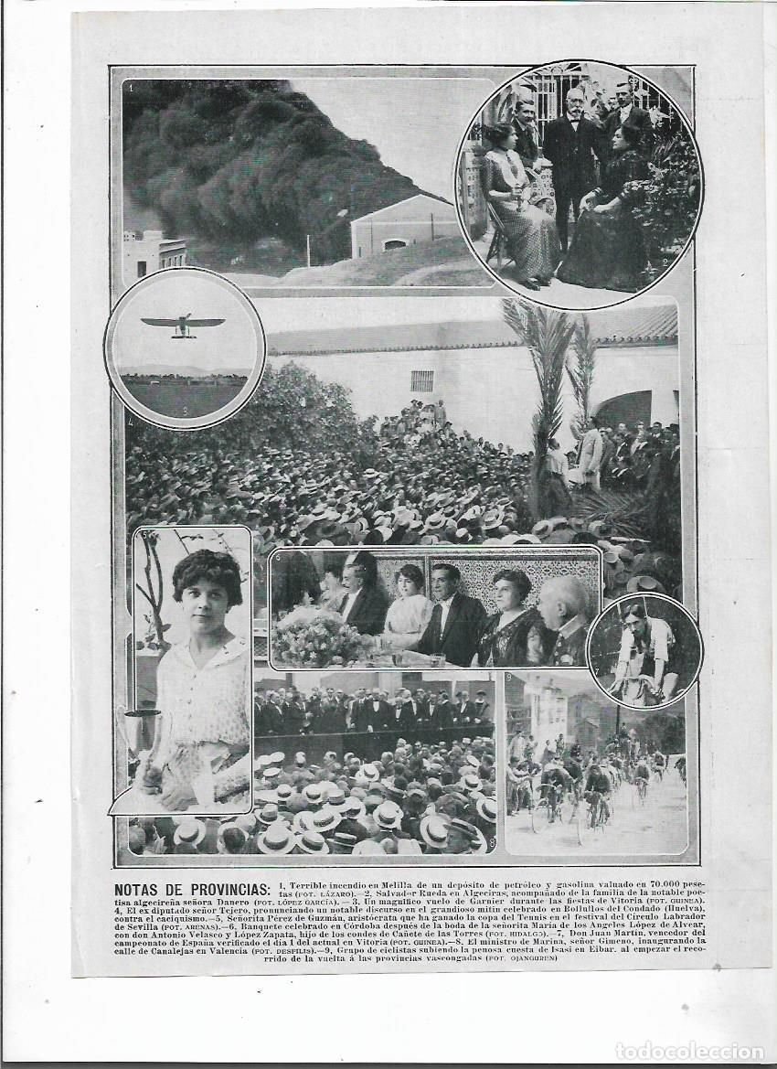 Collezionismo: A&Ntilde;O 1913 RECORTE PRENSA MELILLA INCENDIO DE UN IMPORTANTE DEPOSITO DE PETROLEO Y GASOLINA