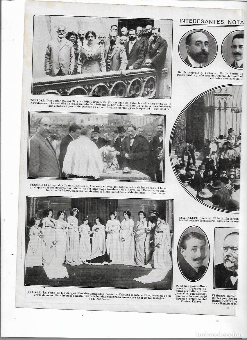 Collectionnisme: A&Ntilde;O 1913 RECORTE PRENS TERUEL OBISPO LAFUENTE INAUGURACION OBRAS HOSPITAL DONACION BARTOLOME ESTEVAN