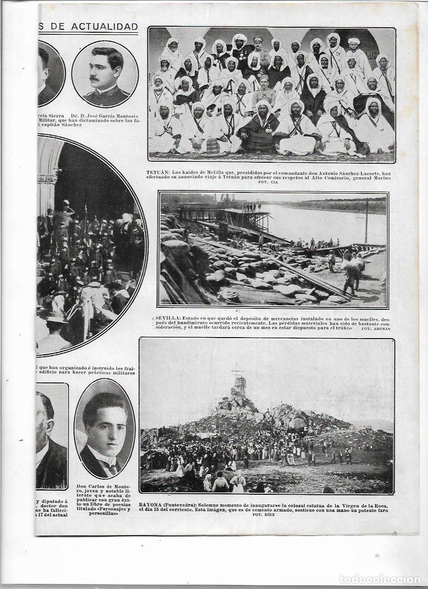 Collezionismo: A&Ntilde;O 1913 RECORTE PRENSA BAYONA PONTEVEDRA INAUGURACION ESTATUA VIRGEN DE LA ROCA FARO