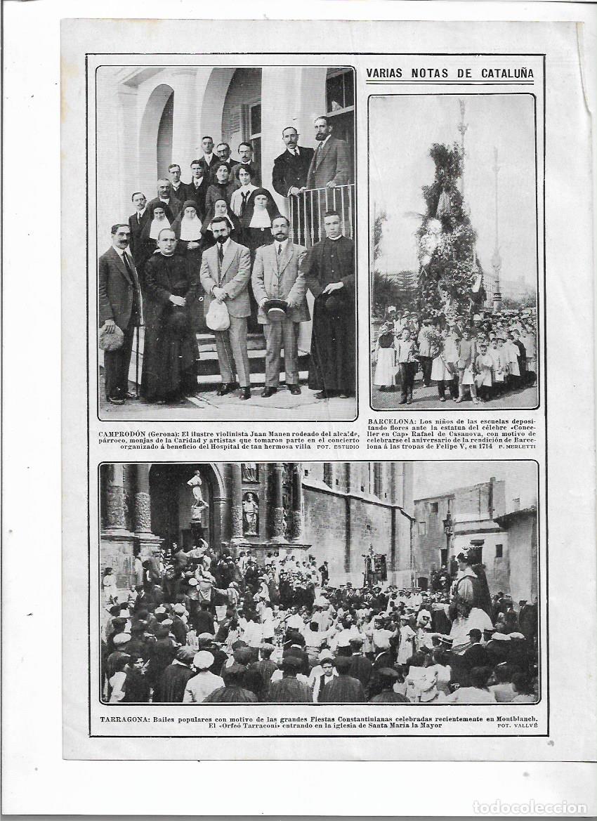 Collectionnisme: A&Ntilde;O 1913 RECORTE PRENSA CAMPRODON VIOLINISTA JUAN MANEN CONCIERTO A BENEFICIO DEL HOSPITAL