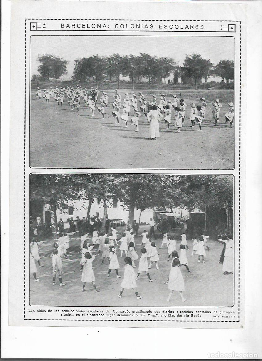 Collectionnisme: A&Ntilde;O 1913 RECORTE PRENSA BCNA NI&Ntilde;AS COLONIAS ESCOLARES EL GUINARDO EJERCICIOS GIMANSIA EN LA MINA