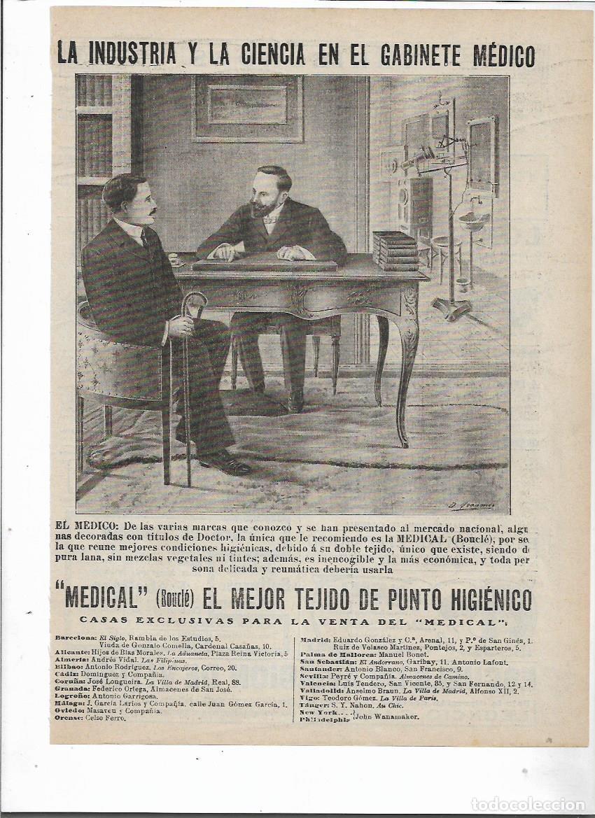 Collectionnisme: A&Ntilde;O 1913 RECORTE PRENSA PUBLICIDAD MEDICAL BOUCLE EL MEJOR TEJIDO DE PUNTO HIGIENICO