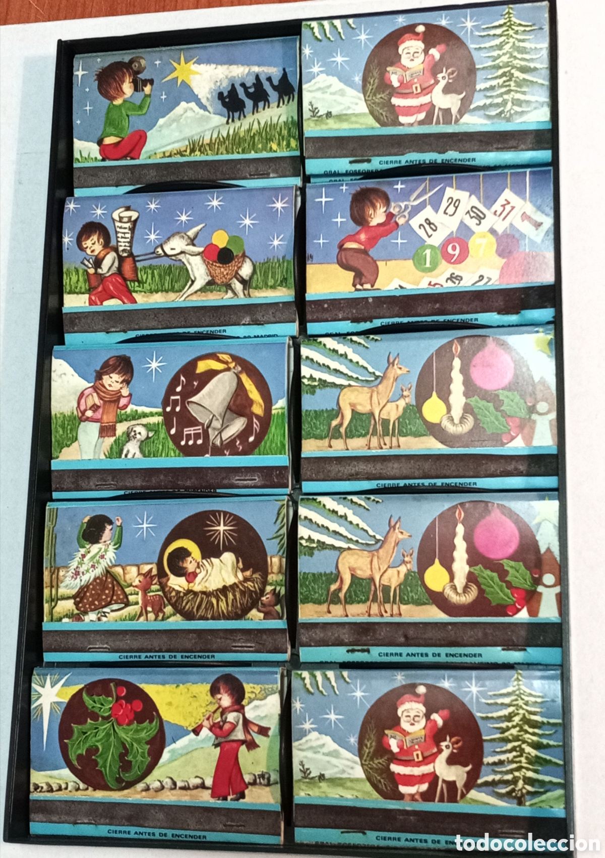 Collecting: Colecci&oacute;n cerillas navide&ntilde;as a&ntilde;os 70. Reloj Justina.