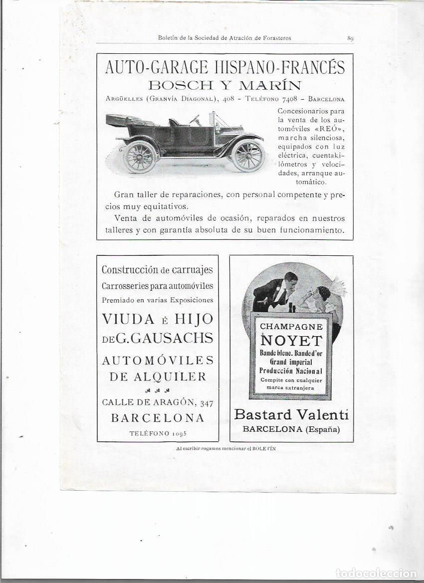 Colecionismo: A&Ntilde;O 1913 PUBLICIDAD ANUNCIO AUTO GARAGE HISPANO FRANCES BOSCH Y MARIN BARCELONA TALLER COCHE AUTOMOV