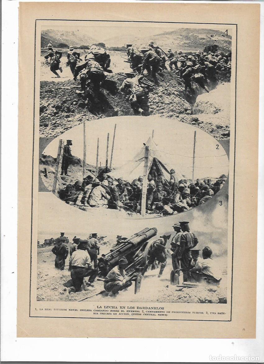 Collectionnisme: 1915 RECORTE PRENS PRIMERA GUERRA MUNDIAL LUCHA DARDANELOS DIVISION NAVAL INGLESA PRISIONEROS TURCOS