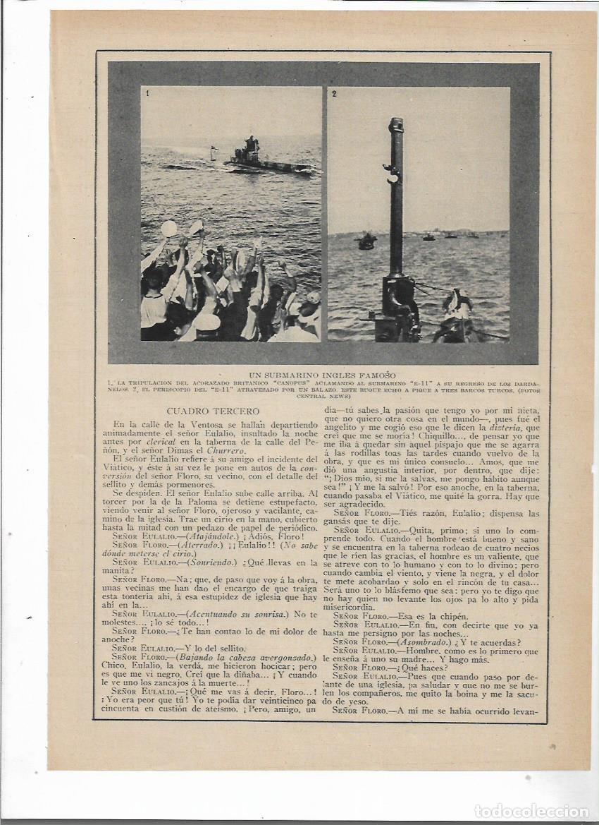 Coleccionismo: A&Ntilde;O 1915 PRIMERA GUERRA MUNDIAL SUBMARINO INGLES E-11 ACORAZADO INGLES CANOPUS