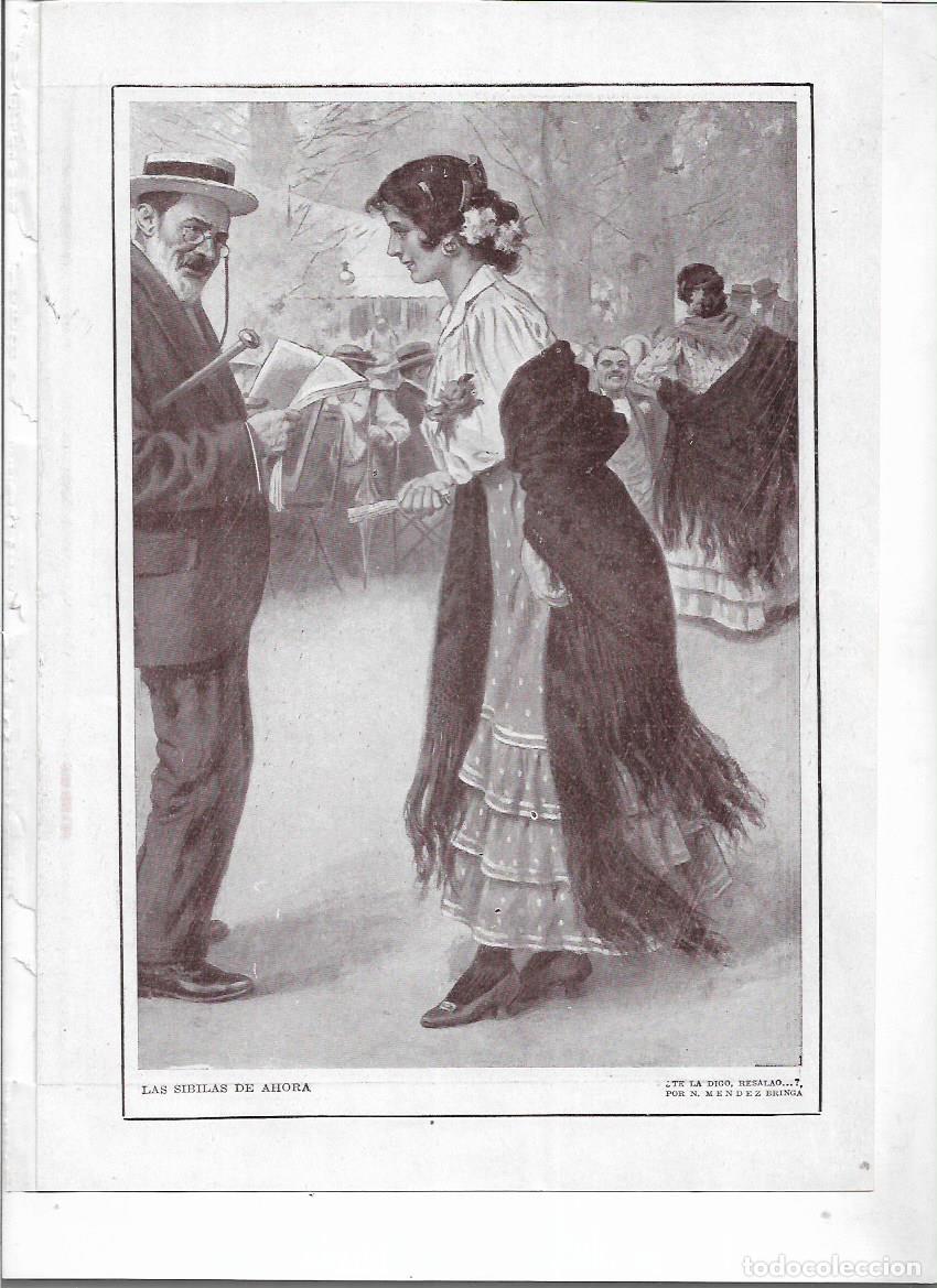 Collectionnisme: A&Ntilde;O 1915 RECORTE PRENSA LAMINA DIBUJO LAS SIBILAS DE AHORA POR MENDEZ BRINGA