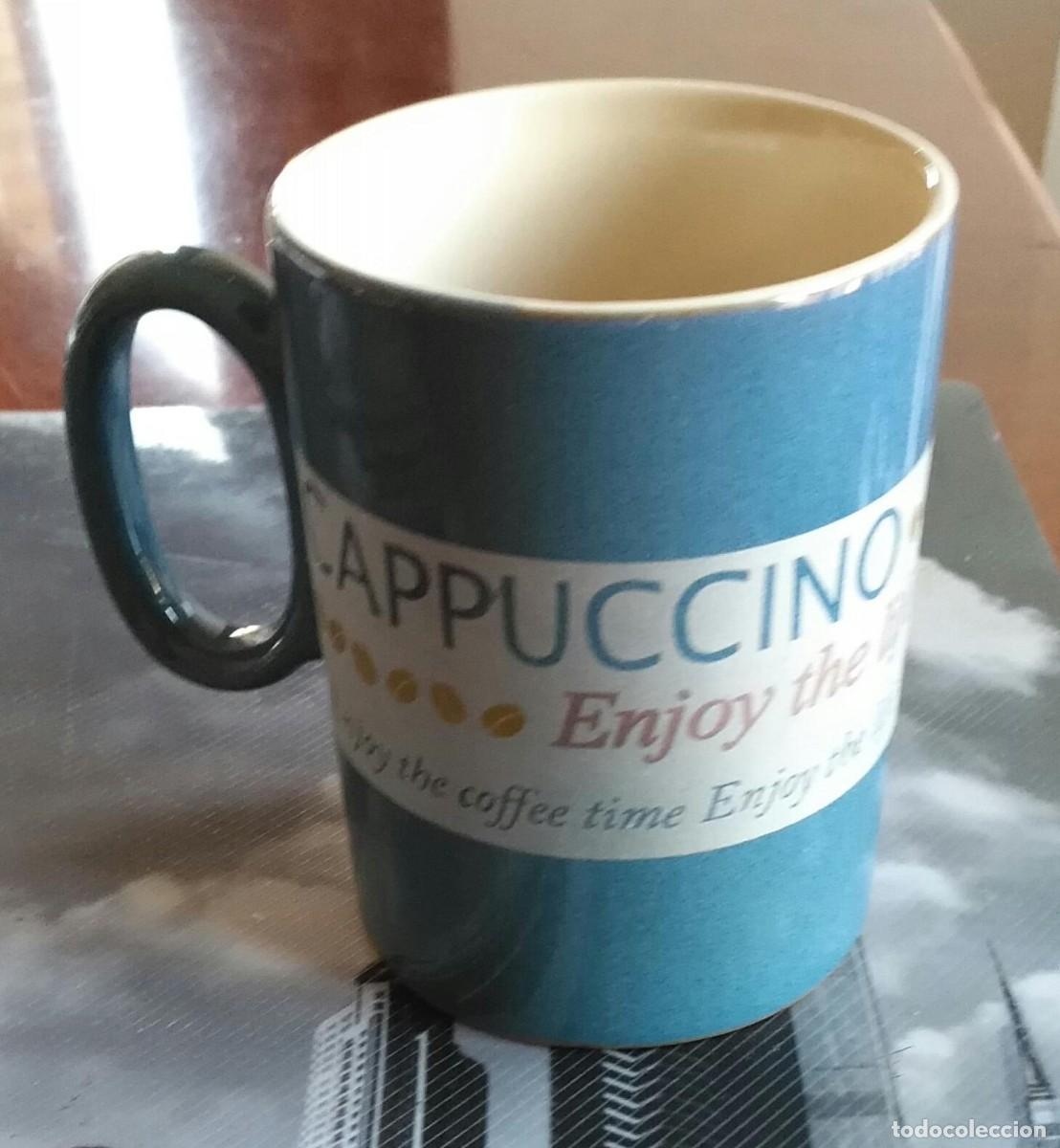 Coleccionismo: Taza jarra de cer&aacute;mica con publicidad CAPPUCCINO - 7.50cm base y 10cm alto