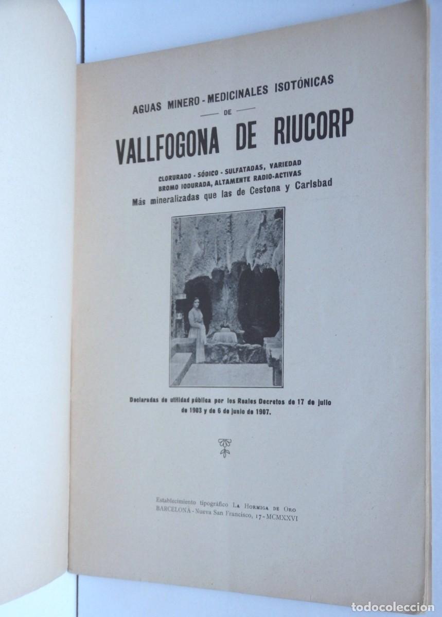 Coleccionismo: Aguas minero-medicinales isot&oacute;nicas de Vallfogona de Riucorp - Vallfogona Riucorb 1926