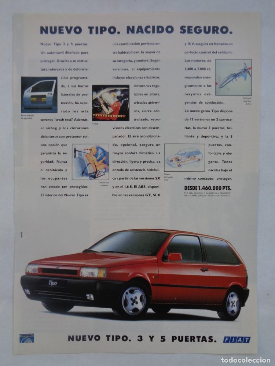 Coleccionismo: HOJA DE REVISTA CON ANUNCIO PUBLICITARIO DE COCHE FIAT TIPO . A&Ntilde;OS 780