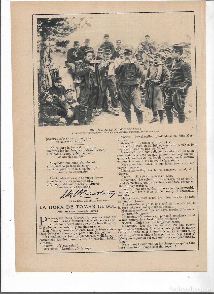 Sammelleidenschaft Papier: A&Ntilde;O 1915 PRIMERA GUERRA MUNDIAL DESCANSO SOLDADOS CONCIERTO IMPROVISADO EN UN CAMPAMENTO FRANCES
