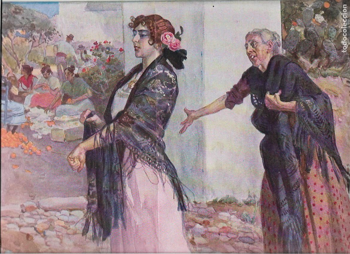 Collezionismo: A&Ntilde;O 1915 RECORTE PRENSA DIBUJO LAMINA CANTAR ANDALUZ POR HUERTAS POBREZA INDUSTRIA RIQUEZA ORGULLO