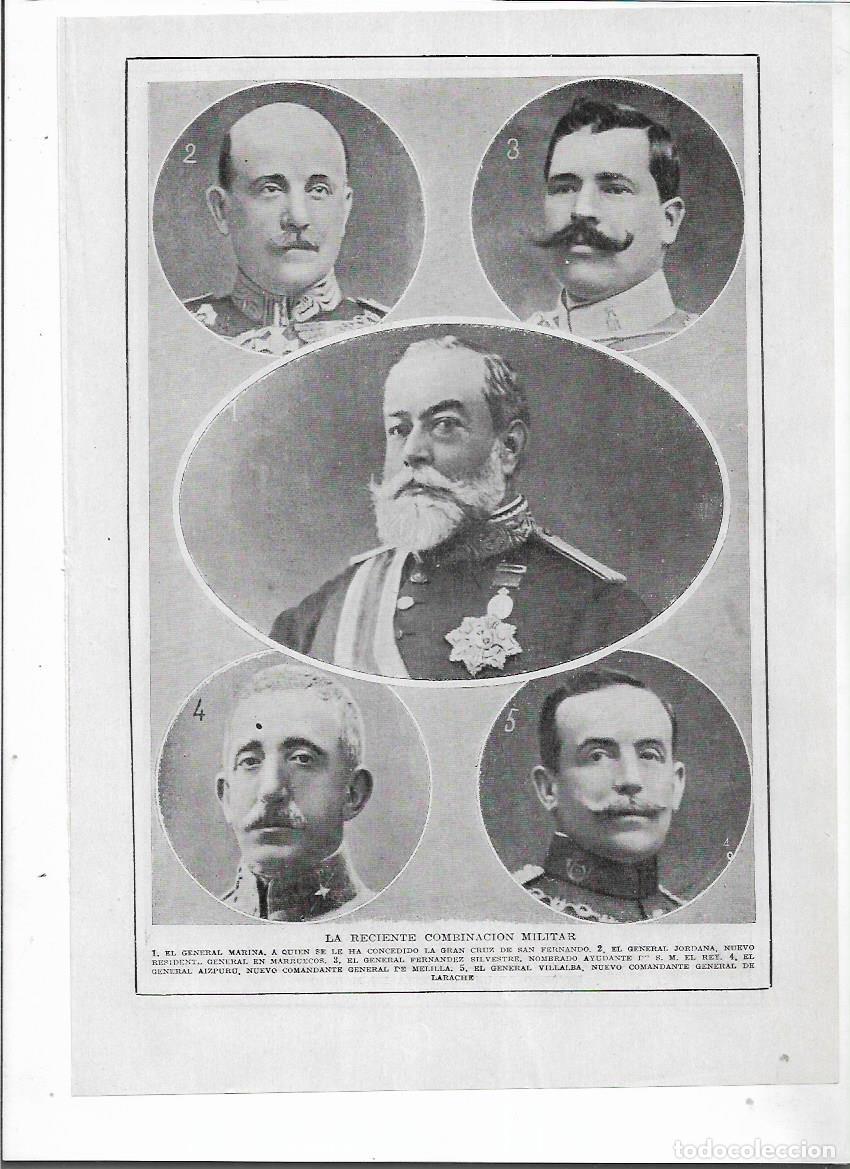 Collectionnisme: 1915 RECORTE PRENSA COMANDANCIA EJERCITO GENERAL MARINA JORDANA FERNANDEZ SILVESTRE AIZPURU VILLALBA