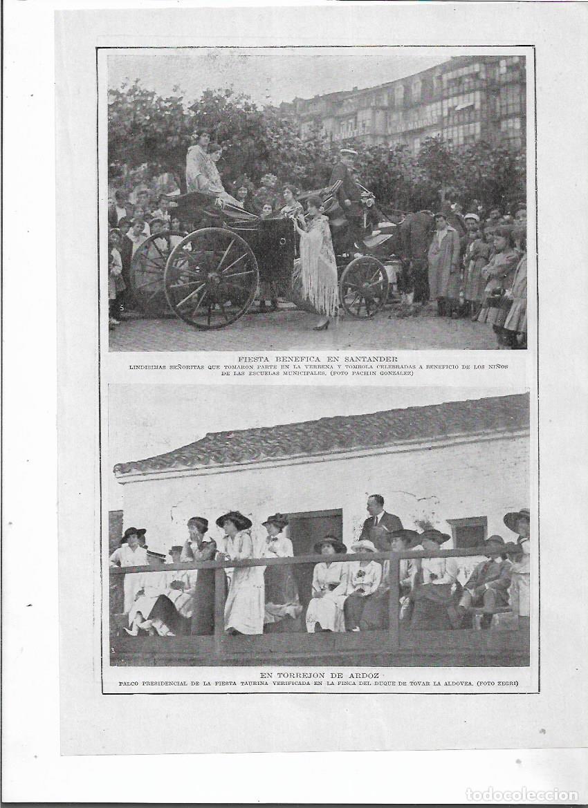 Coleccionismo: A&Ntilde;O 1915 RECORTE PRENSA TORREJON DE ARDOZ PALCO PRESIDENCIAL FIESTA TAURINA FINCA LA ALDOVEA TOVAR