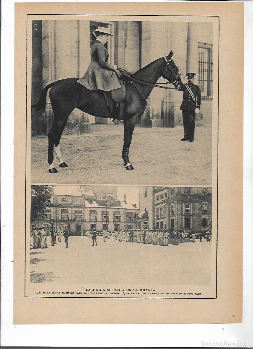 Collectionnisme: A&Ntilde;O 1915 RECORTE PRENSA JORNADA REGIA EN LA GRANJA RELEVO DE LA GUARDIA DE PALACIO