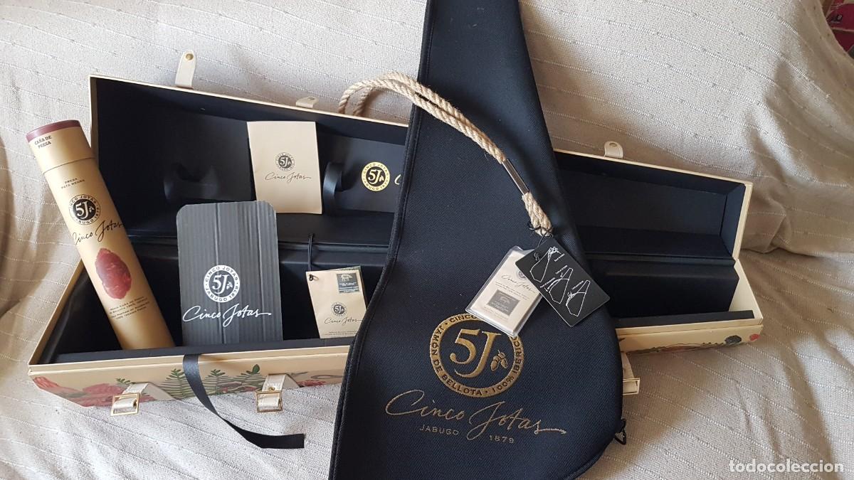 Coleccionismo: JAM&Oacute;N 5 JOTAS-ESTUCHE/MALETA CON ASA Y CIERRES DE CORREA(SIN JAM&Oacute;N/CUCHILLO)