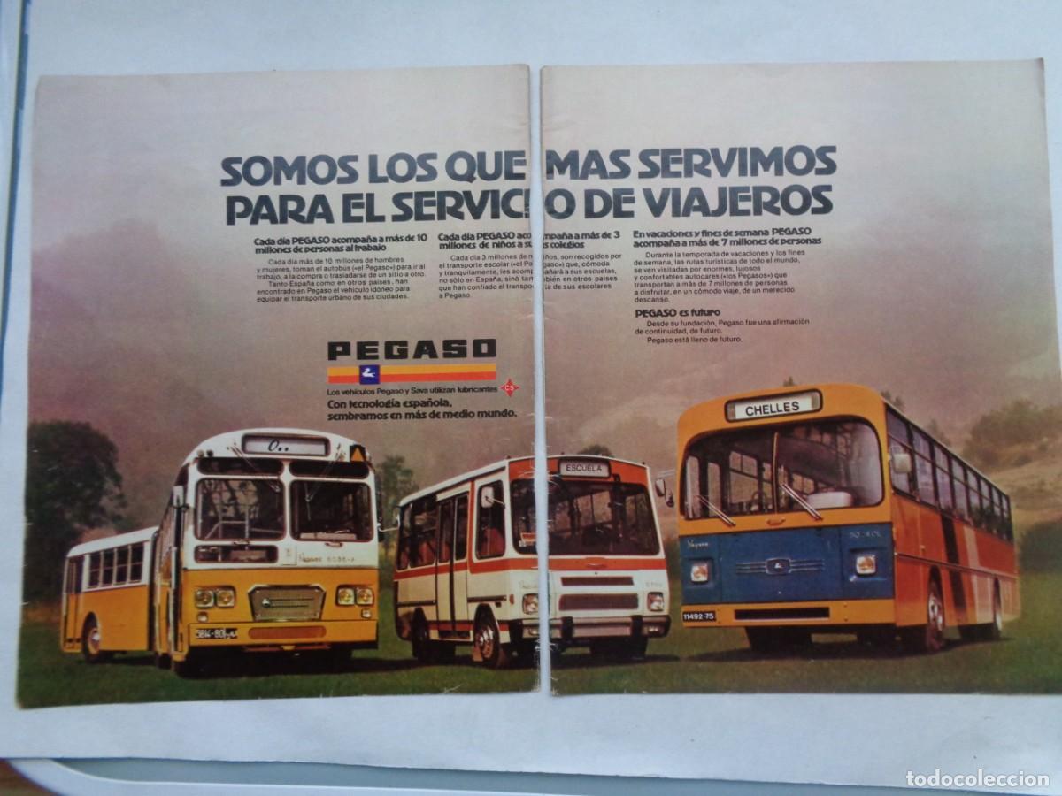 Coleccionismo: LOTE DE 2 HOJAS DE REVISTA CON UN ANUNCIO DE AUTOBUSES PEGASO. A&Ntilde;OS 70