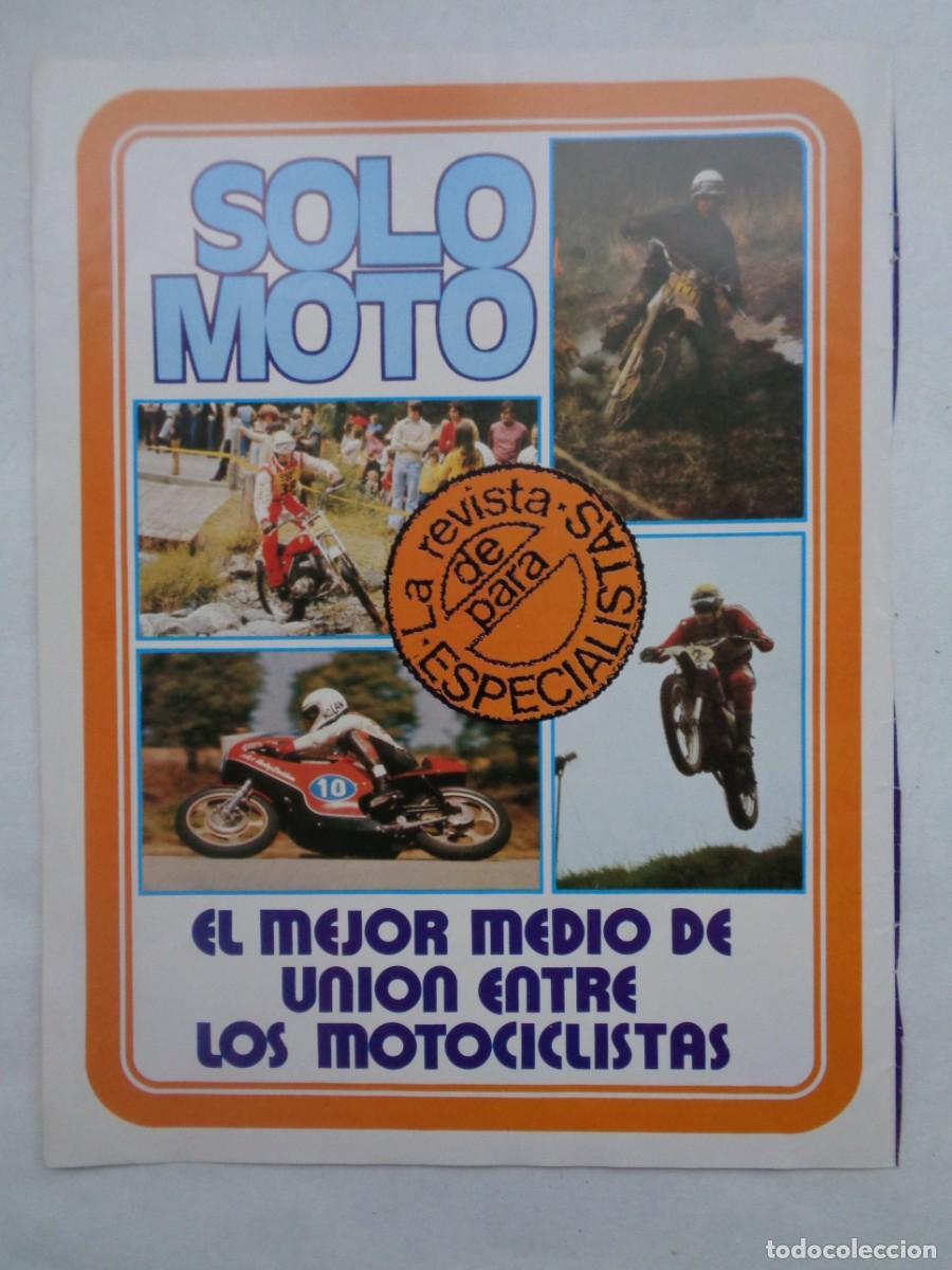 Coleccionismo: HOJA DE REVISTA CON ANUNCIO PUBLICITARIO DE LA REVISTA SOLO MOTO . A&Ntilde;OS 70