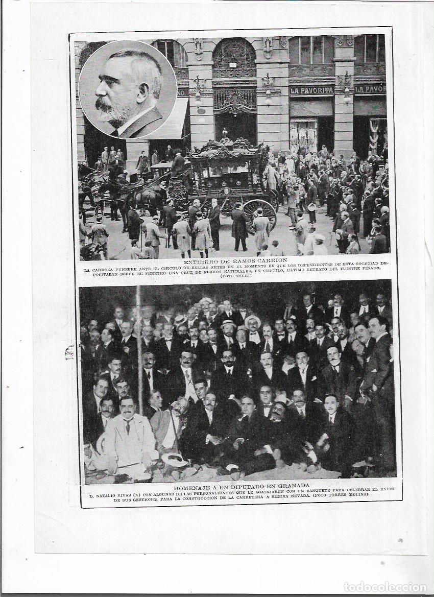 Collectionnisme: A&Ntilde;O 1915 RECORTE PRENSA MADRID CIRCULO BELLAS ARTES ENTIERRO DE RAMON CARRION