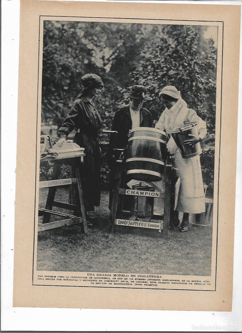 Collectionnisme: 1915 RECORTE PRENSA ADMIRALTY ARCH LONDRES GRANJA AGRICOLA MODELO MANTEQUERIA DAIRY SUPLAY CHAMPION