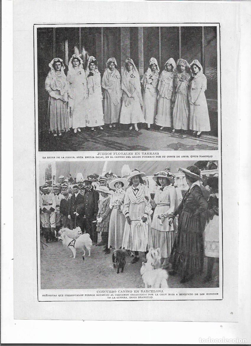 Collecting paper: A&Ntilde;O 1915 RECORTE PRENSA TERRASSA TARRASA JUEGOS FORALES REINA EMILIA SALAS CORTE DE AMOR