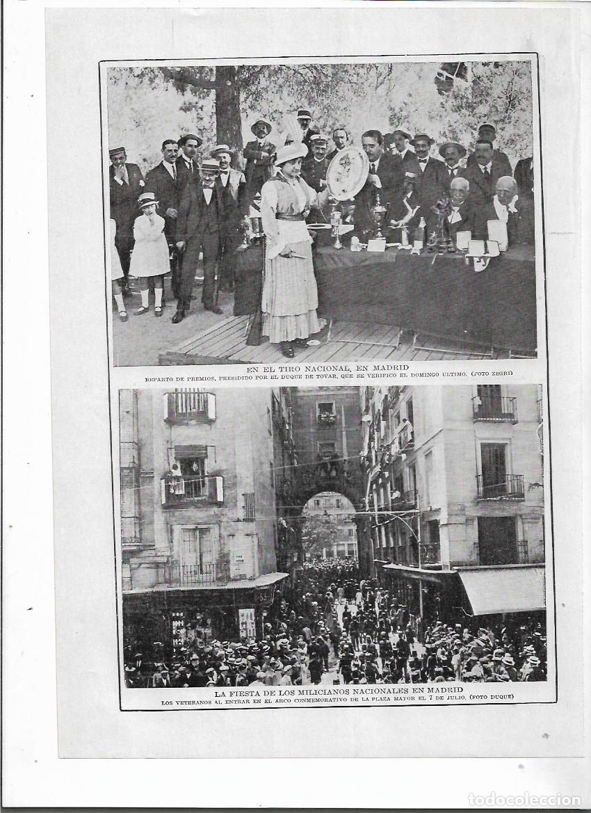 Collecting paper: A&Ntilde;O 1915 RECORTE PRENSA MADRID FIESTA MILICIANOS NACIONALES VETERANOS PLAZA MAYOR ARCO CONMEMORATIVO