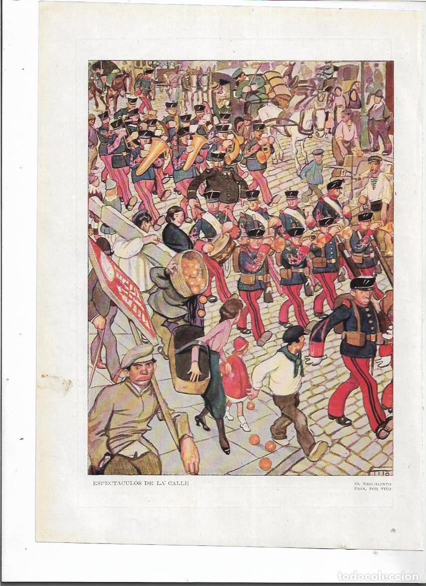 Collecting paper: A&Ntilde;O 1915 RECORTE PRENSA LAMINA DIBUJO CARICATURA DE TITO EL REGIMIENTO PASA ESPECTACULO EN LA CALLE