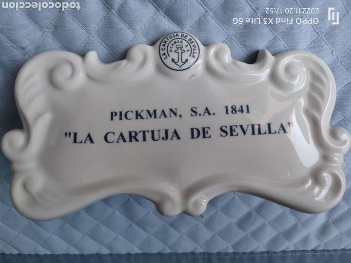 Coleccionismo: Placa de porcelana Pickman Cartuja de Sevilla 11x20