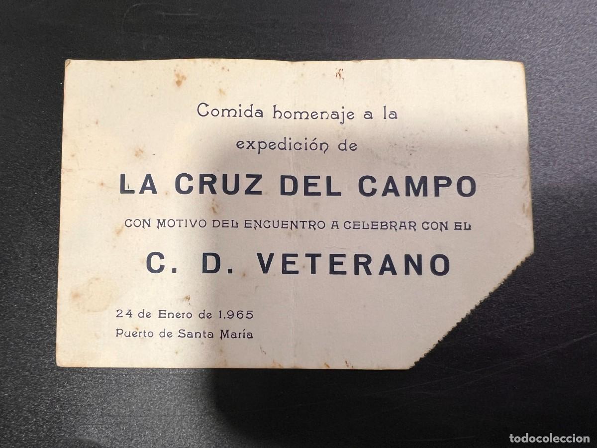 Coleccionismo: INVITACI&Oacute;N COMIDA HOMENAJE EXPEDICI&Oacute;N DE LA CRUZ DEL CAMPO - CERVEZA. PTO. STA. MARIA, 1965
