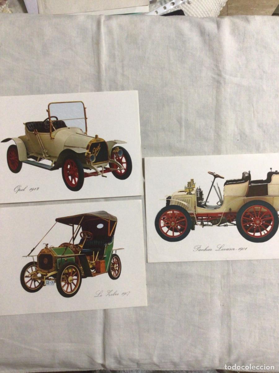Coleccionismo: 3 l&aacute;minas coches antiguos CyZ 178/ 48, 49 y 52 vintage.21 x 15 cm.