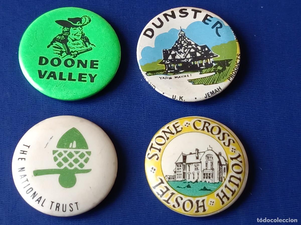 Coleccionismo: 4 CHAPAS LOCALIZACIONES REINO UNIDO DOONE VALLEY DUNSTER STONE CROSS NATIONAL TRUST