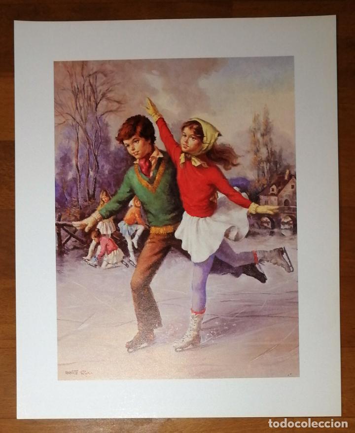 Coleccionismo: L&Aacute;MINA. Serie GABRIEL N&ordm; 903 : Pareja patinando / Original pintado por Vicente Rosso. - F-K-A, 1979