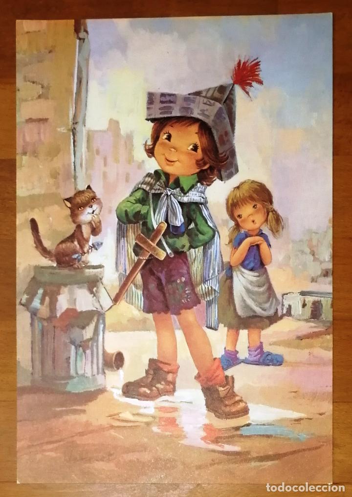 Coleccionismo: L&Aacute;MINA. CyZ 4993/36 : Ni&ntilde;os, espada madera, gato, calle... / I. Vernet. - Imp. A.G. Cobas, &iquest;1970?