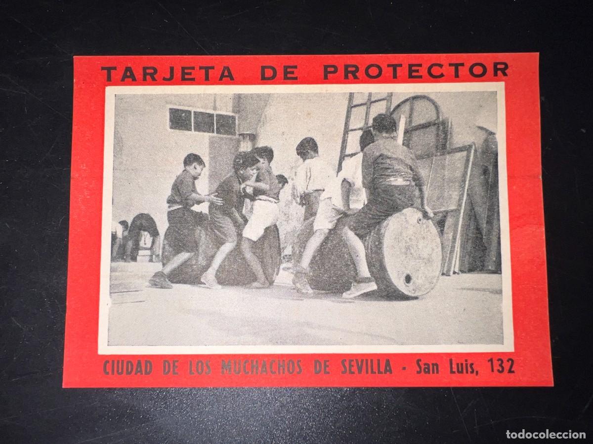 Coleccionismo: TARJETA DE PROTECTOR CIUDAD DE LOS MUCHACHOS DE SEVILLA. DONATIVO. VER