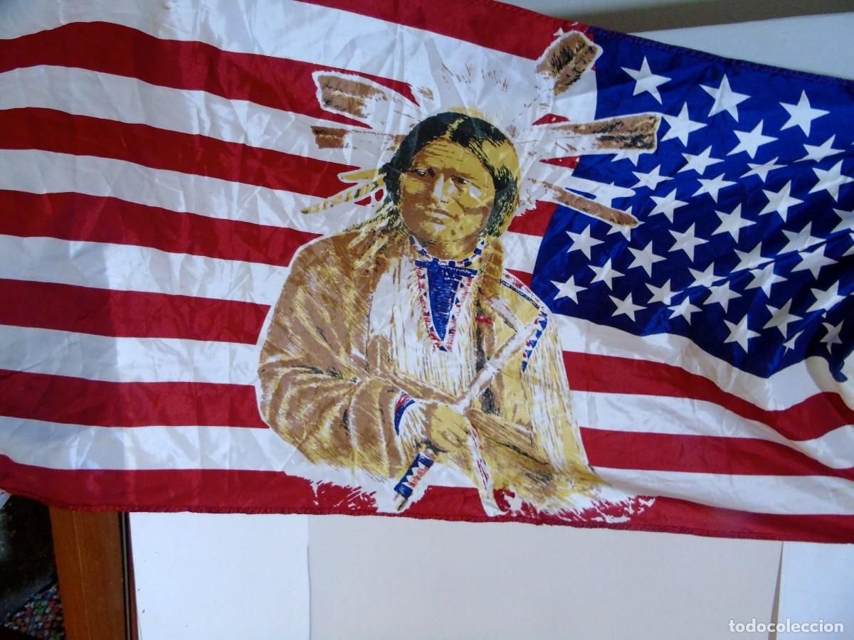 Coleccionismo: BANDERA AMERICANA CON INDIO - Foto 3