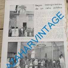 Coleccionismo: BEGAS, BARCELONA, 1934, INAUGURACION DE UN RELOJ PUBLICO , HOJA DE PUBLICACION. Lote 379307909