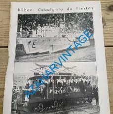 Coleccionismo: BILBAO, 1934, CABALGATA , CARROZAS SUBMARINO ELENA Y GENERAL ELETRICA,HOJA PUBLICACION. Lote 379318194