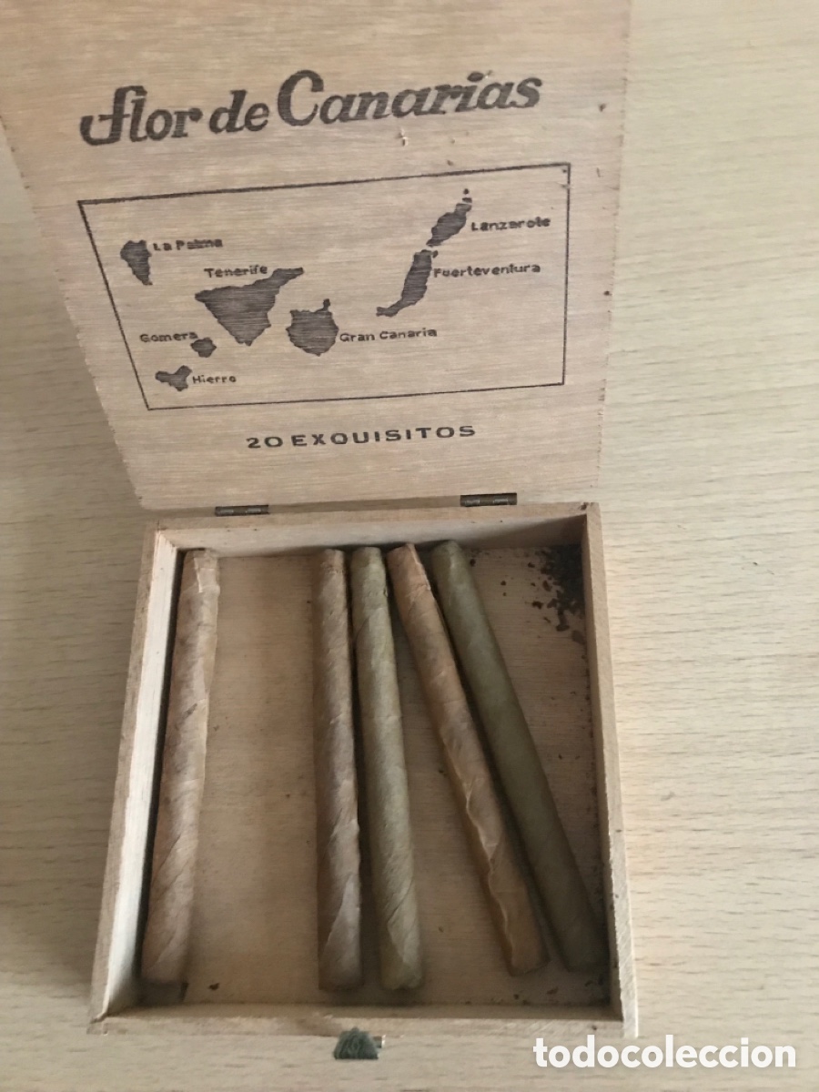 Coleccionismo: Caja puros la flor de canarias - Foto 2