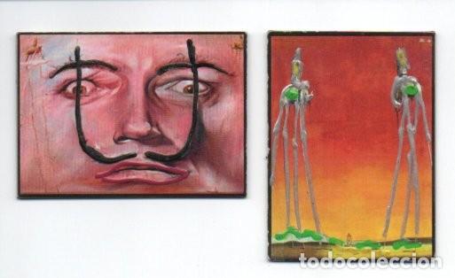 Coleccionismo: 2 IMANES PARA NEVERA SALVADOR DALI. 4,7 X 6,5 CM.
