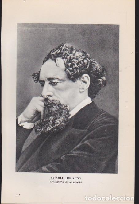 Coleccionismo: CHARLES DICKENS ● L&Aacute;MINA FOTOGR&Aacute;FICA EN HUECOGRABADO ● 23X15CMS ●
