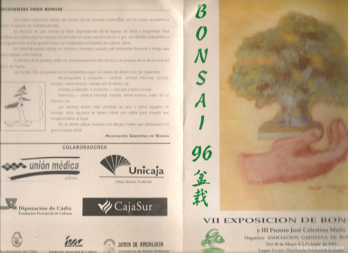 Coleccionismo: CAT&Aacute;LOGO. VII EXPOSICI&Oacute;N DE BONSAI Y III PREMIO JOS&Eacute; CELESTINO MUTIS, 1996.(V1/C1)