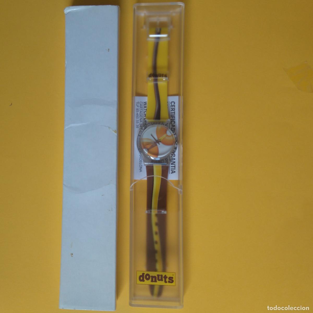 Coleccionismo: reloj antiguo publicidad marca bolleria pastelitos donuts tipo swatch promocional publicitario watch