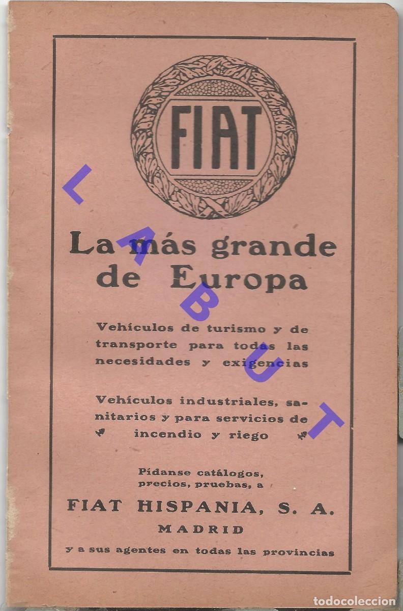 Coleccionismo: 1927 FIAT HISPANIA AUTOMOVILES 17CM PUBLICIDAD J20