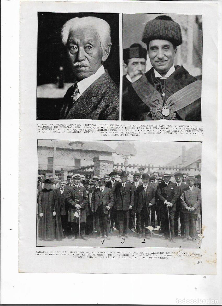 Collecting paper: A&Ntilde;O 1927 RECORTE PRENSA ZARAUZ DESCUBRIMIENTO PLACA QUE DA NOMBRE A LA AVENIDA ALFONSO XIII