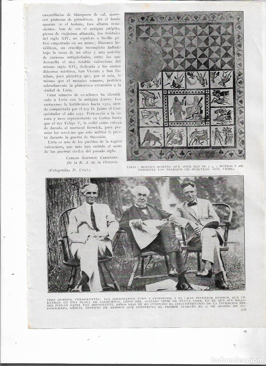 Collecting paper: A&Ntilde;O 1927 RECORTE PRENSA FORD EDISSON FIRESTONE VERANEANDO JUNTOS EN CALIFORNIA