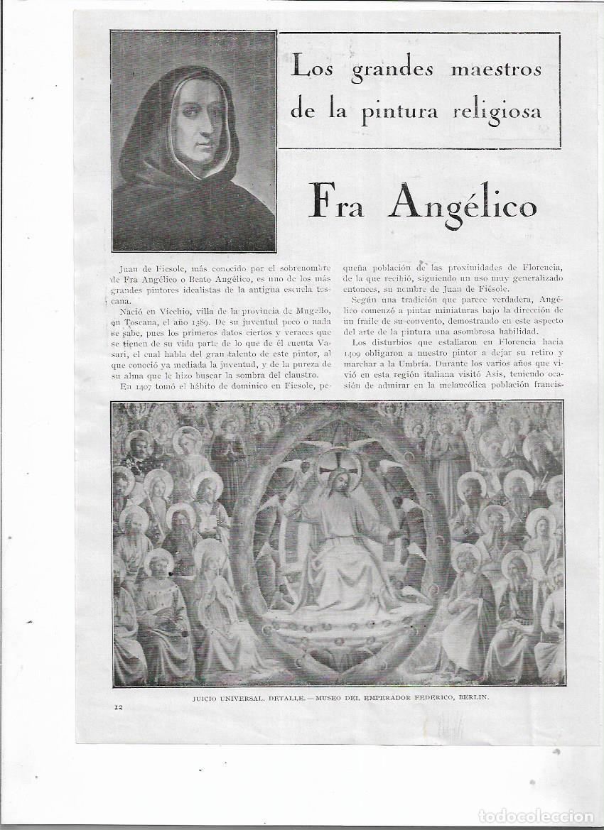 Sammelleidenschaft Papier: A&Ntilde;O 1927 RECORTE PRENSA FRA ANGELICO GRAN MAESTRO DE LA PINTURA RELIGIOSA