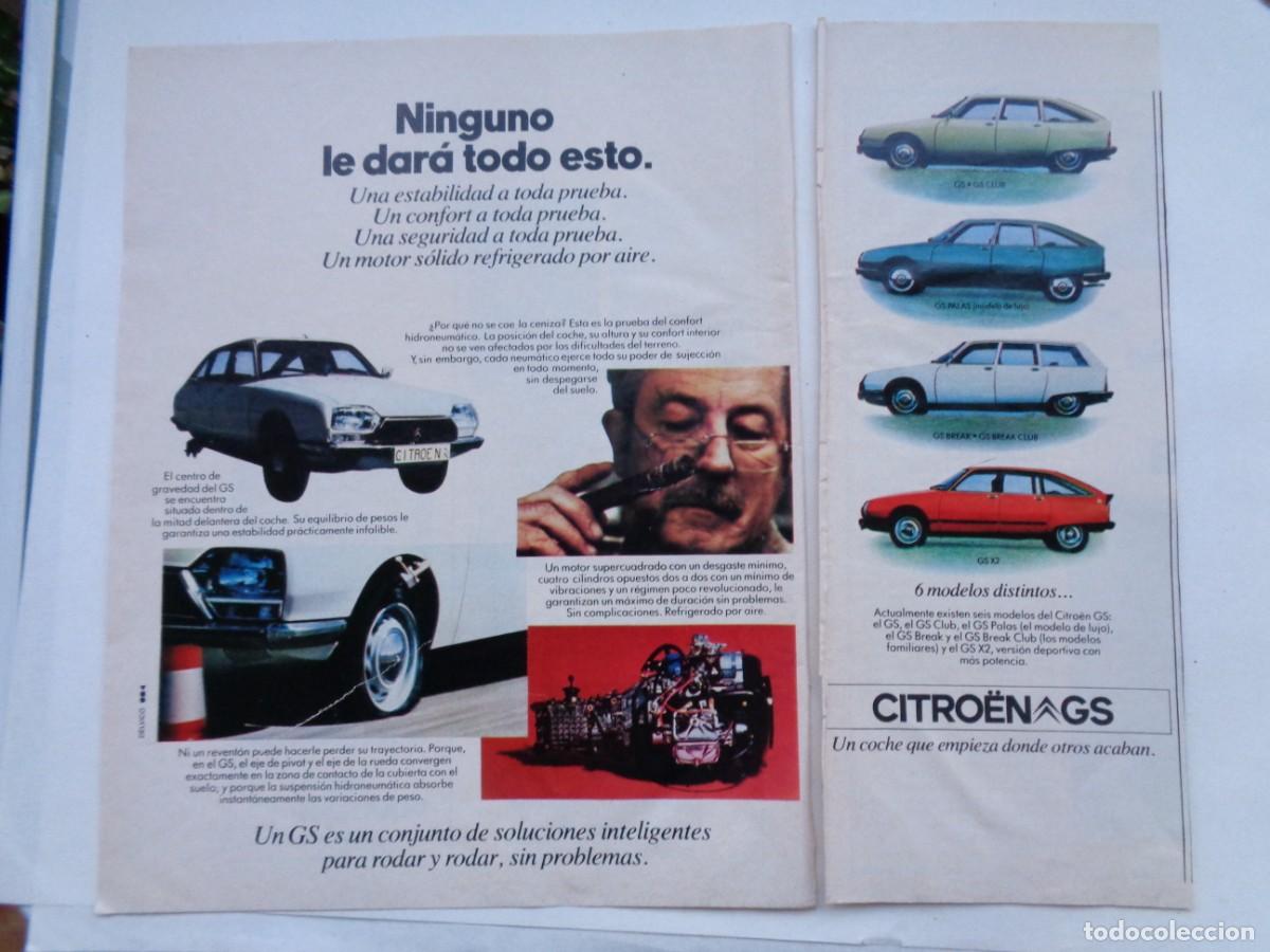 Coleccionismo: HOJA DE REVISTA CON ANUNCIO PUBLICITARIO DE COCHE CITRO&Euml;N GS . A&Ntilde;OS 70