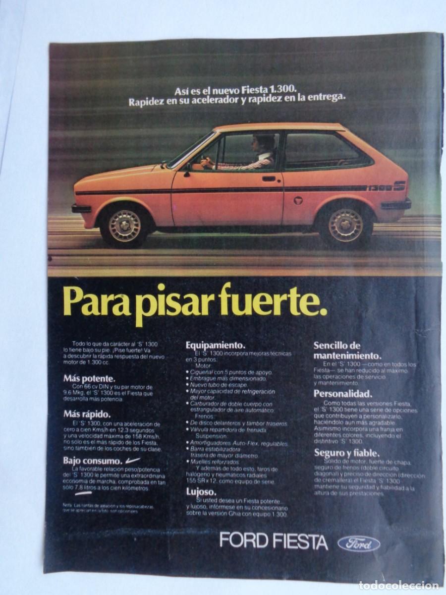 Coleccionismo: HOJA DE REVISTA CON ANUNCIO PUBLICITARIO DE COCHE FORD FIESTA . A&Ntilde;OS 70